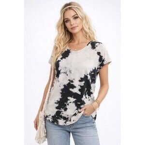 Zadig & Voltaire Black and white Tie-Dye Short Sleeve Top